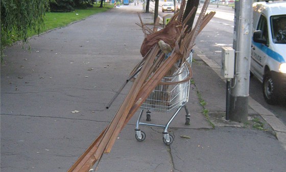 Ostravtí roáci odvezou na nákupním vozíku takka ve. Jak vidno, i