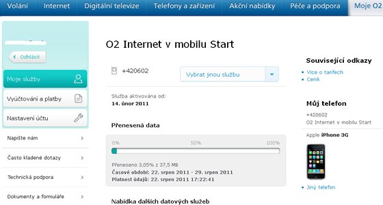 Prostedí samoobsluhy O2 