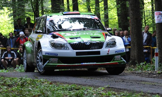 VÍTZ. Barum rallye ve Zlín vyhrála dvojice Jan Kopecký a Petr Starý.
