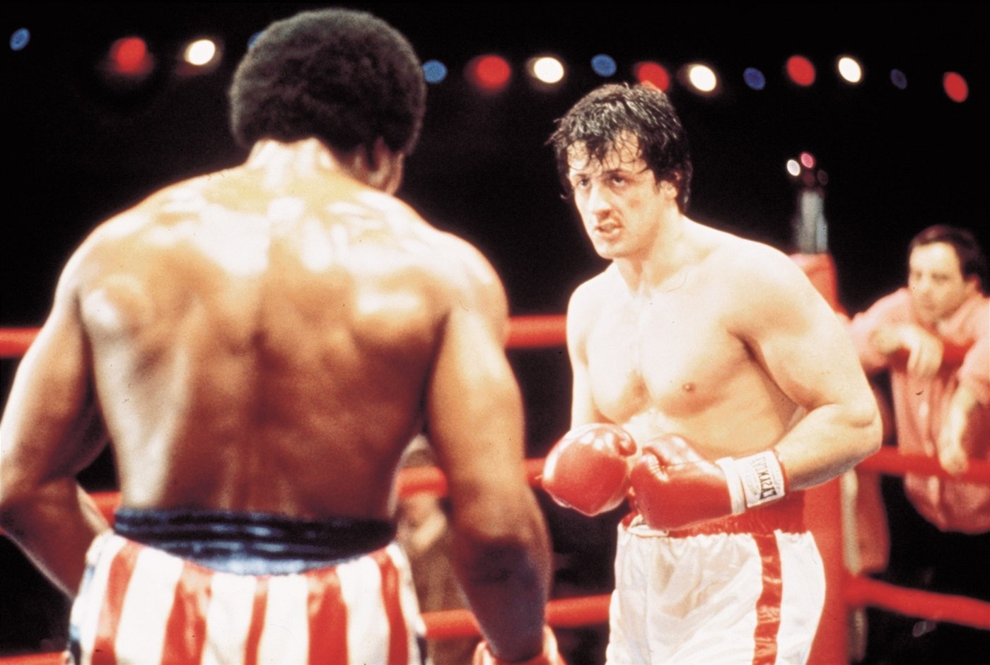 Sylvester Stallone jako boxer Rocky Balboa ve filmu Rocky II z roku 1979