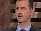 Syrský prezident  Baár Asad v televizním interview (22. srpna 2011)