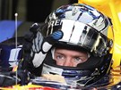 Sebastian Vettel z Red Bullu se chystá vyjet na tra v belgickém Spa. 
