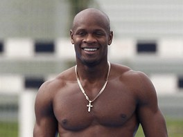 Asafa Powell pi tréninku.