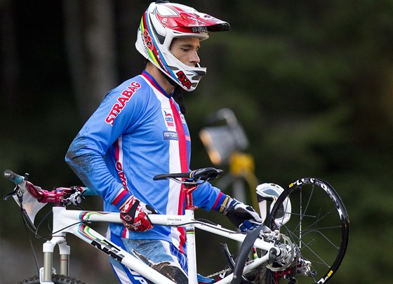 Tomá Slavík na mistrovství svta biker v Champéry