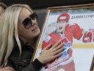 Tryzna za mrtvé hokejisty na stadionu v Minsku (8. záí 2011)