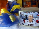 Pieta ve Zlín za hokejistu Karla Rachnka, který zahynul pi letecké tragédii