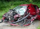 Nehoda dvou osobních aut u obce Okrouhlice na Havlíkobrodsku