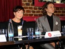 Bára Basiková na tiskové konferenci projektu Dej si bacha! 