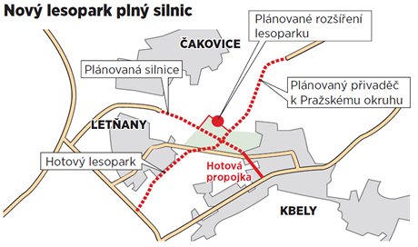 Nov lesopark pln silnic