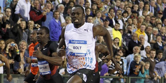 DVAKRÁT NEJRYCHLEJÍ. Usain Bolt ovládl stovku v závreném mítinku Diamantové