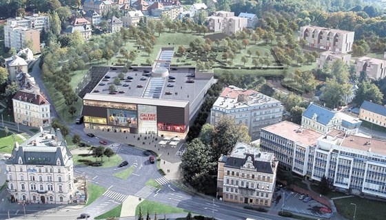 Vizualizace Galerie Liberec, kvli které se firma ECE Projekt soudila s eskou republikou o údajn zmaenou investici.