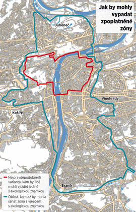 Praha plnuje zavst v centru msta zny, kam by star auta vbec nesmla.