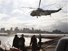 Vrtulník s Barackem Obamou odlétá z New Yorku (11. záí 2011)