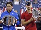 CENU SI ZASLOU�Í OBA. Rafael Nadal i Novak Djokovi� sehráli na US Open 2011