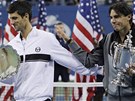 Novak Djokovi a Rafael Nadal po finále US Open 2010