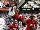 AKROBAT. Nani z Manchesteru United oslavil gól v utkání s Chelsea parádním