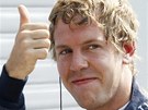 POLE POSITION. Sebastian Vettel se raduje z prvního místa v kvalifikaci ped