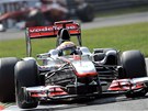 NA NEJLEPÍHO NEML. Lewis Hamilton z McLarenu skonil v kvalifikaci ped
