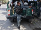Afghántí policisté zasahují pi útoku talibanc v Kábulu (13. záí 2011)
