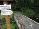 Zchátralý hraniní mostek pes Olenici v Ondejovicích na Jesenicku je zatím