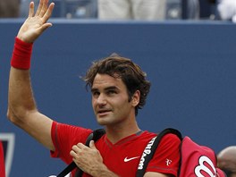 LOUEN AMPIONA. vcarsk tenista Roger Federer na US Open skonil v