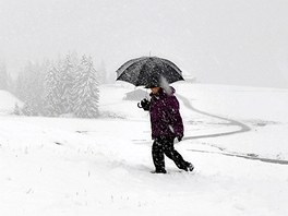 Rakouské Tyrolsko letos zasypal sníh mnohem díve, ne je obvyklé. Vrtoch