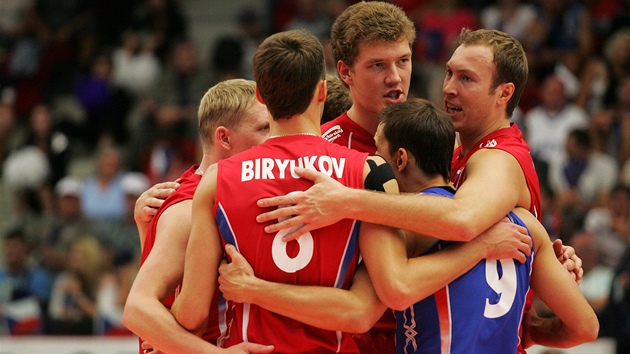 Rutí volejbalisté se radují v duelu s eským týmem. V utkání si poínali