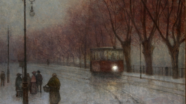 Jakub Schikaneder - Nábeí s tramvají