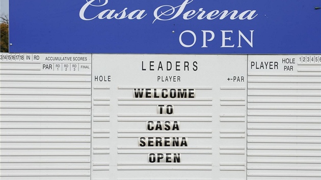 Casa Serena Open - pipravená výsledková tabule.