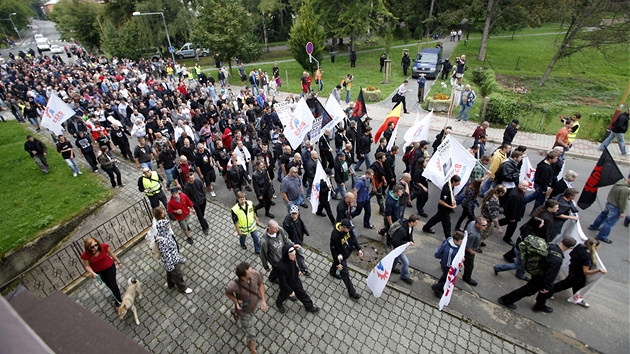 Demonstrace v Novém Boru svolaná DSSS (10. záí 2011)