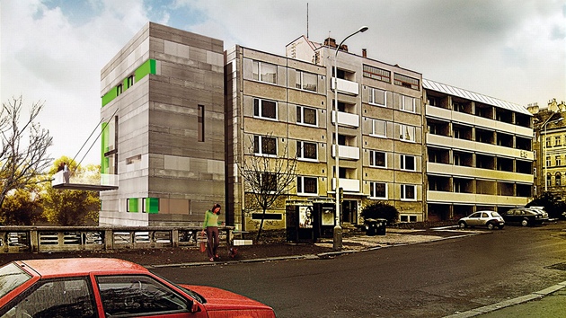 Rodinný d�m Petrohradská � p�ístavba k panelové zástavb�