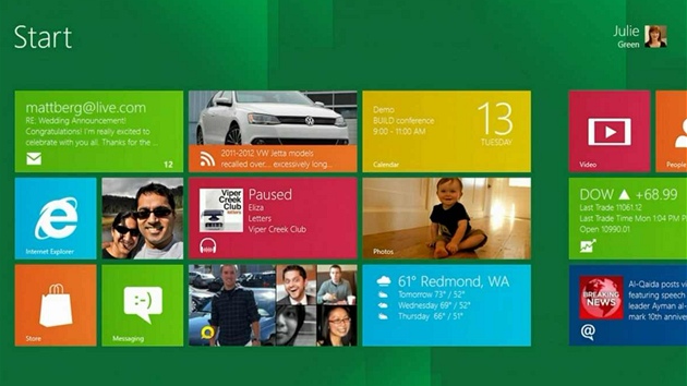 Pracovní plocha Windows 8