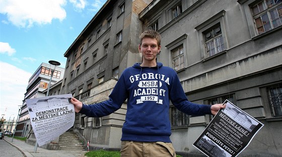 Jakub Sobek, jeden z organizátor demonstrace za záchranu mstských lázní ped