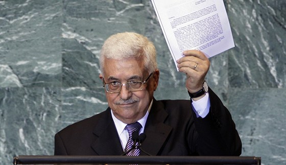 Mahmúd Abbás pi projevu v OSN (23. záí 2011)