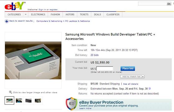 Samsung Developer PC s Windows 8 je na prodej na e-bay.