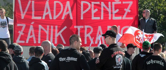 Pravicoví radikálové se na svatováclavské manifestaci v Kladně sešli už posedmé