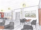 Plánovaná podoba baru hotelu Port u Máchova jezera