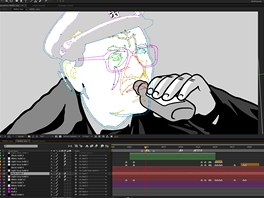 Jak vznikal film Alois Nebel: uk�zka z procesu rotoskopie. Zde pr�ce p��mo na...