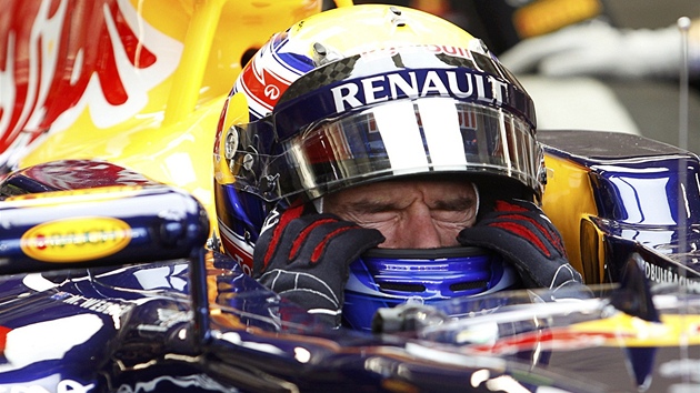Mark Webber v tréninku na Velkou cenu Singapuru F1.