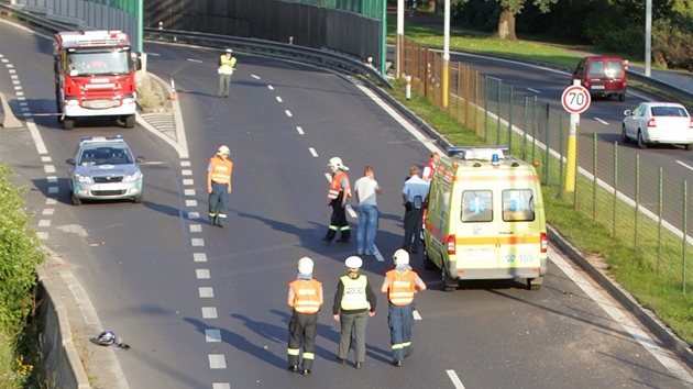 Tragická nehoda mladého motorkáe v Karlových Varech. (28. záí 2011)