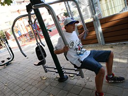 Fitness prvky na hiti na sdliti Oskol v Kromi