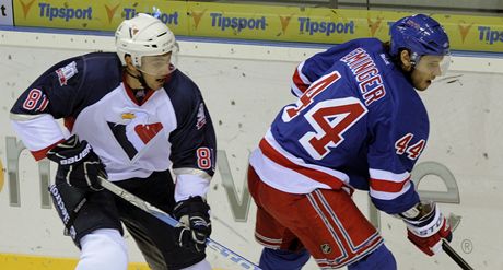 Miroslav atan na snímku z exhibiního zápasu proti New York Rangers