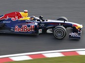Sebastian Vettel pi trninku na Velkou cenu Japonska