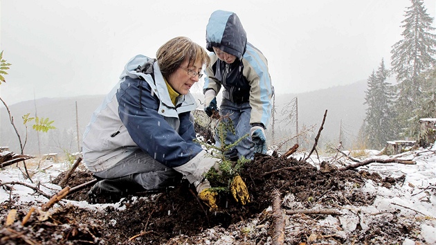 Ani takka zimní  poasí neodradilo od cesty z Úboe u Domalic do Modravy