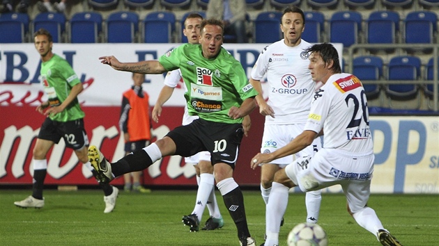 Zleva Tomá� Jablonský z Jablonce , Michal Kordula a Jan Trousil ze Slovácka.