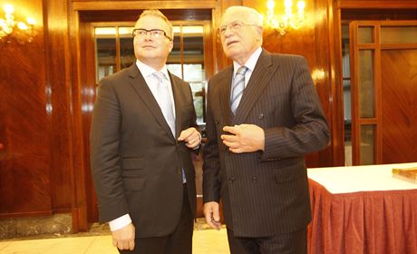 Václav Klaus a ministr ivotního prostedí Tomá Chalupa