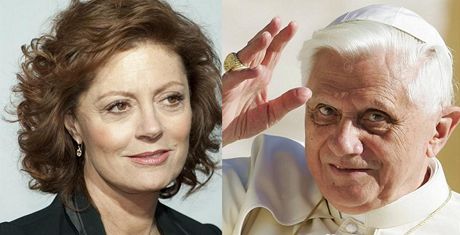 Susan Sarandonová a pape Benedikt XVI.
