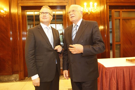 Václav Klaus a ministr ivotního prostedí Tomá Chalupa