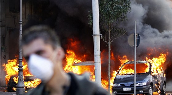 Demonstrace proti cynismu finanního svta a chování politik v ím.