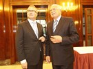 Václav Klaus a ministr ivotního prostedí Tomá Chalupa na diskusi zastánc